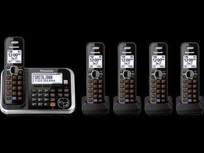 Panasonic kx-tg6845 five handsets cordless phone 110-220-240 volts 50/60 hz