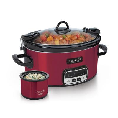 Crock-Pot SCCPVLR609-R 6-Quart Cook and Carry Slow Cooker with Little Dipper Warmer (Assorted Colors) 110 volts ONLY FOR USA
